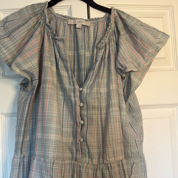 LOFT Striped Casual Cotton Dress size M - Picture 3 of 10